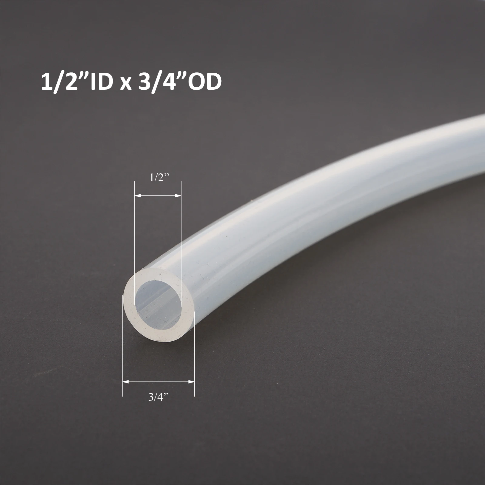 Homebrew Silicone Tubing - 1/2 inch ID X 3/4 inch OD 5ft/roll Clear Food Grade Transferring Hot Liquids Tastes or odors Free