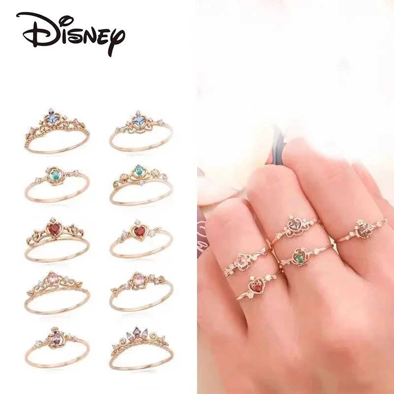 

Disney Princess Collection Open Rings Anime Aurora Belle Snow White Sweet Jewelry Accessories Designer Women Jewellery Rings