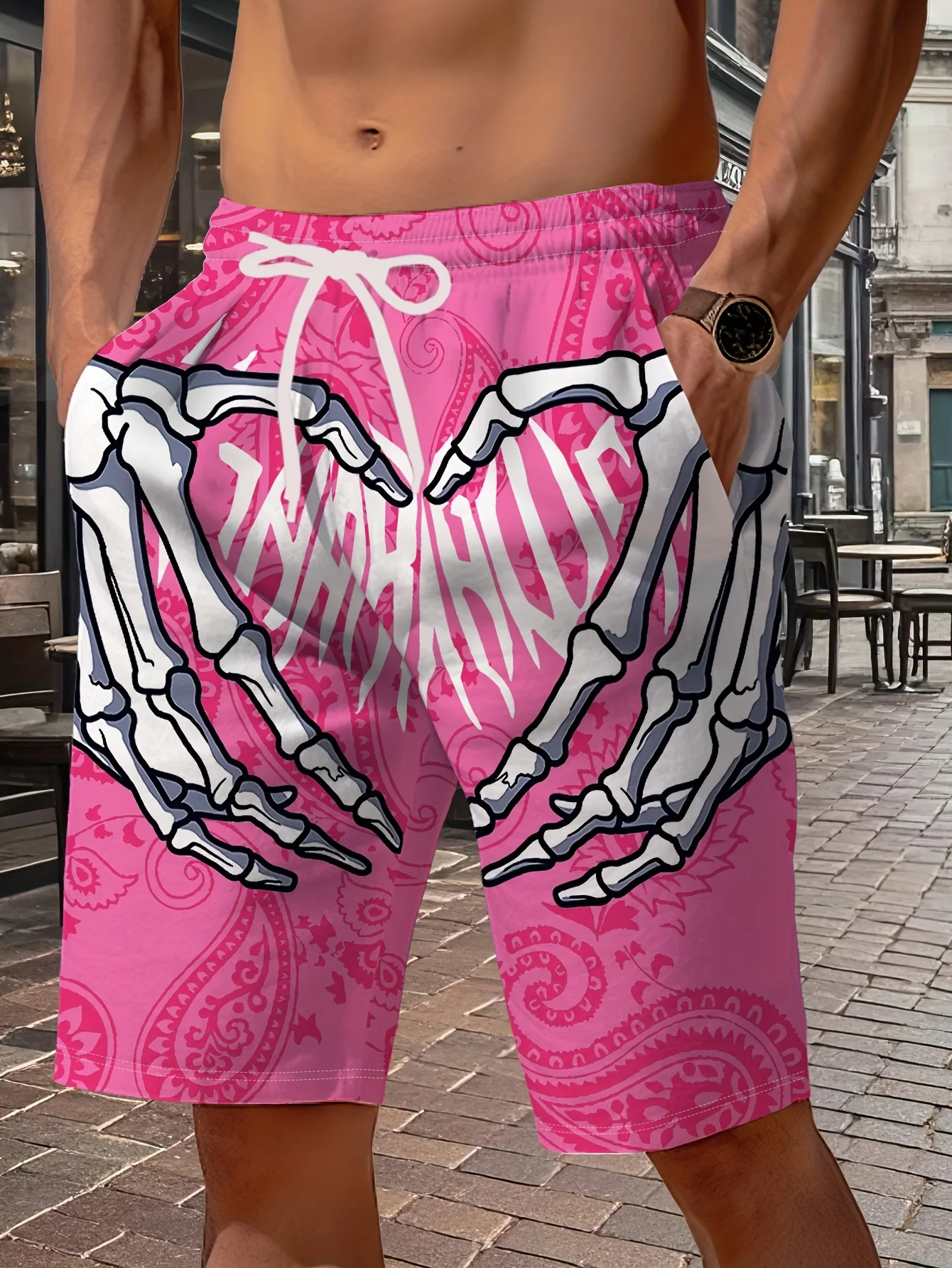 

Лето 2026, новые стильные мужские короткие брюки - дышащие легкие повседневные уличные мужские брюки для катания на роликовых коньках с 3D принтом