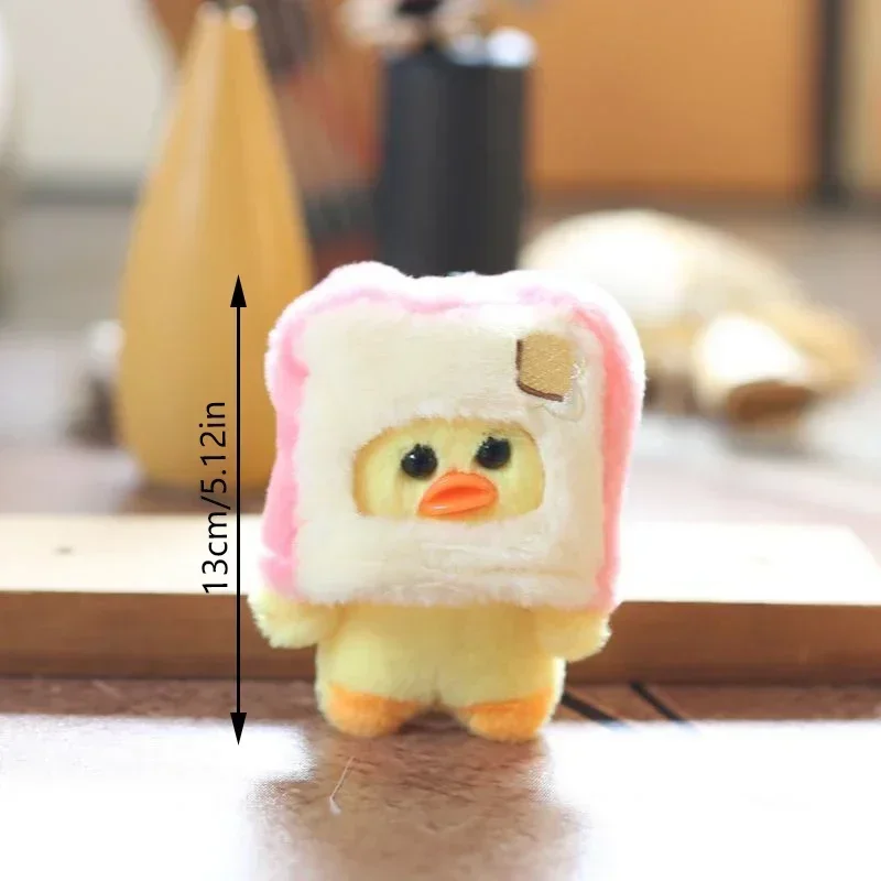 Schattige brood eend pluche pop sleutelhanger hanger pluizig knuffel Ragdoll rugzak charme tas hangende ornamenten accessoire kindergeschenken
