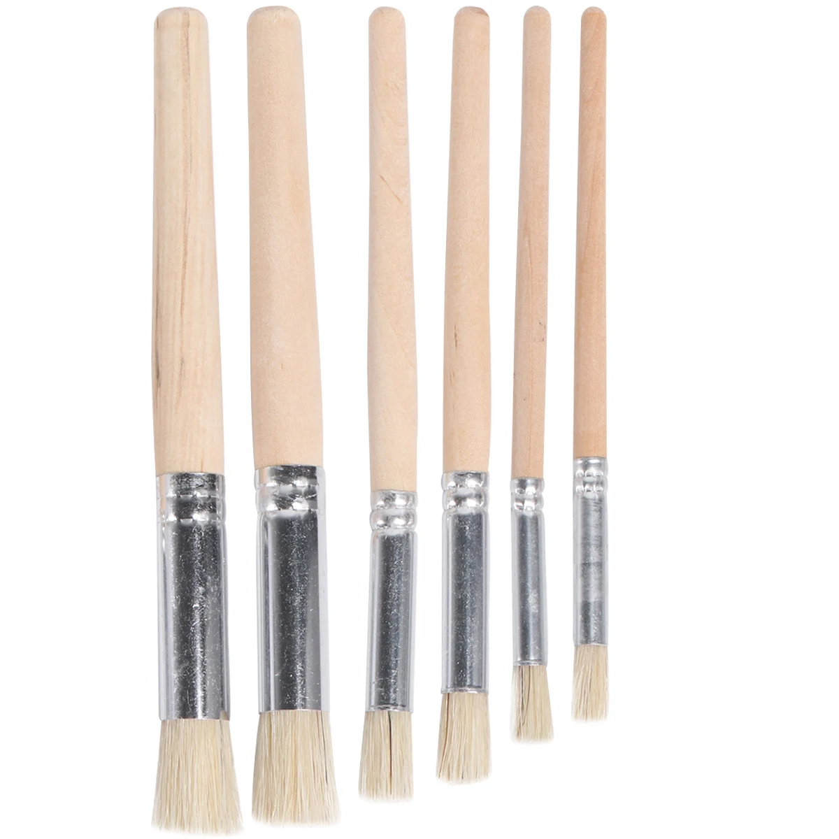 

6pcs Oil Painting Brush Set Bristle Art Brushes For Kids Diy Painting Drawing Tools Beginner Artists Portable Durable Wooden
