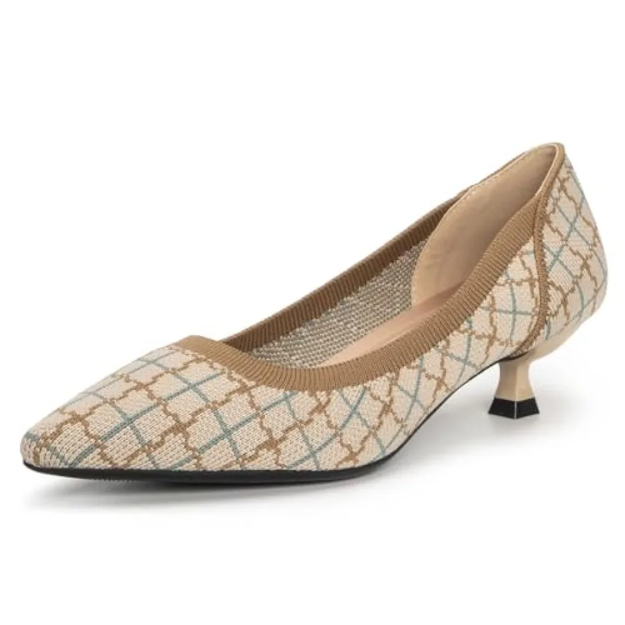 

youngshow Women's Pumps s Pointed Toe Knit Slip On Comfortable Casual Formal Dress Shoes