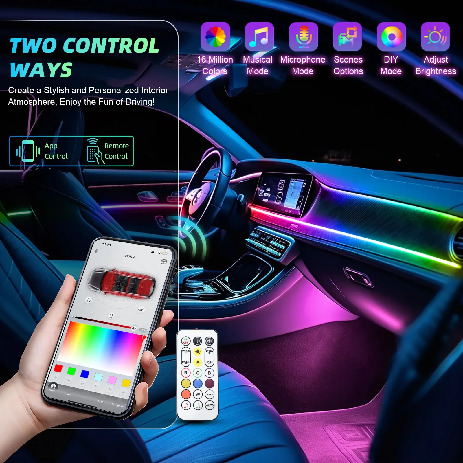 No.1 Selling Car Ambient Light - Rgb Light Strip ulasan dan harga