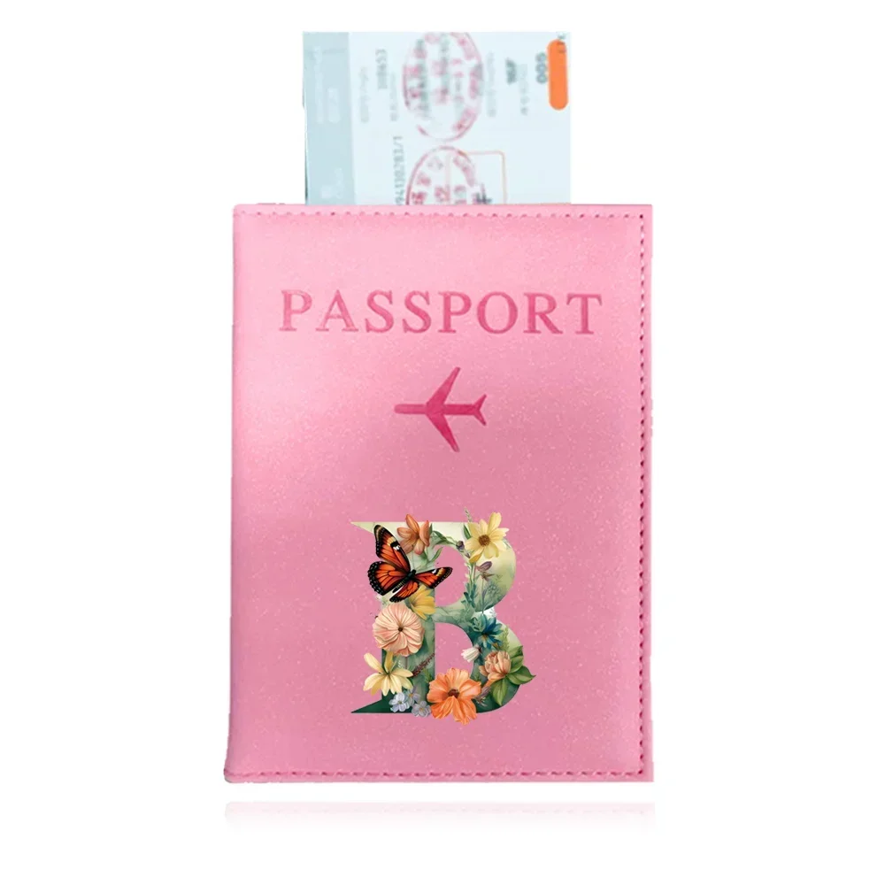 Fashion Emboss Women's Passport Cover Butterfly Letter Print Girls Boys ID Card Holder Travel Ticket Passport Case Drop Shipping