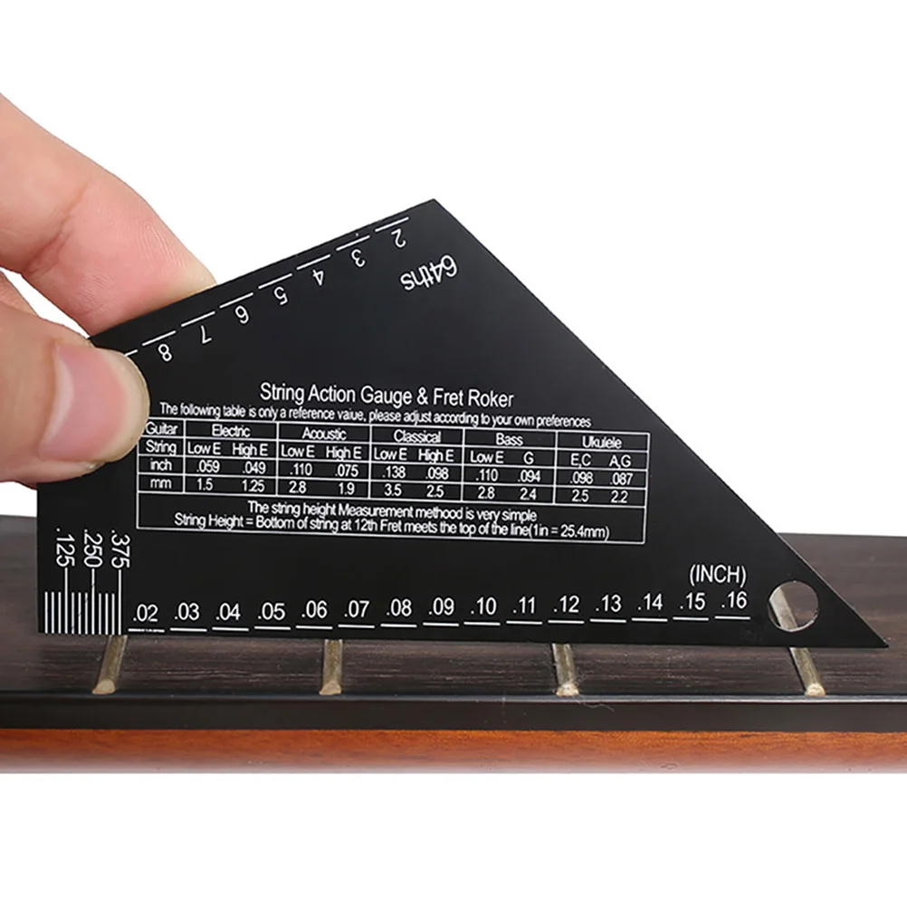 

Guitar String Height Gauge Black Stainless Steel Ruler for Electric Acoustic Guitars Luthier Tools Kit Precision Measurement
