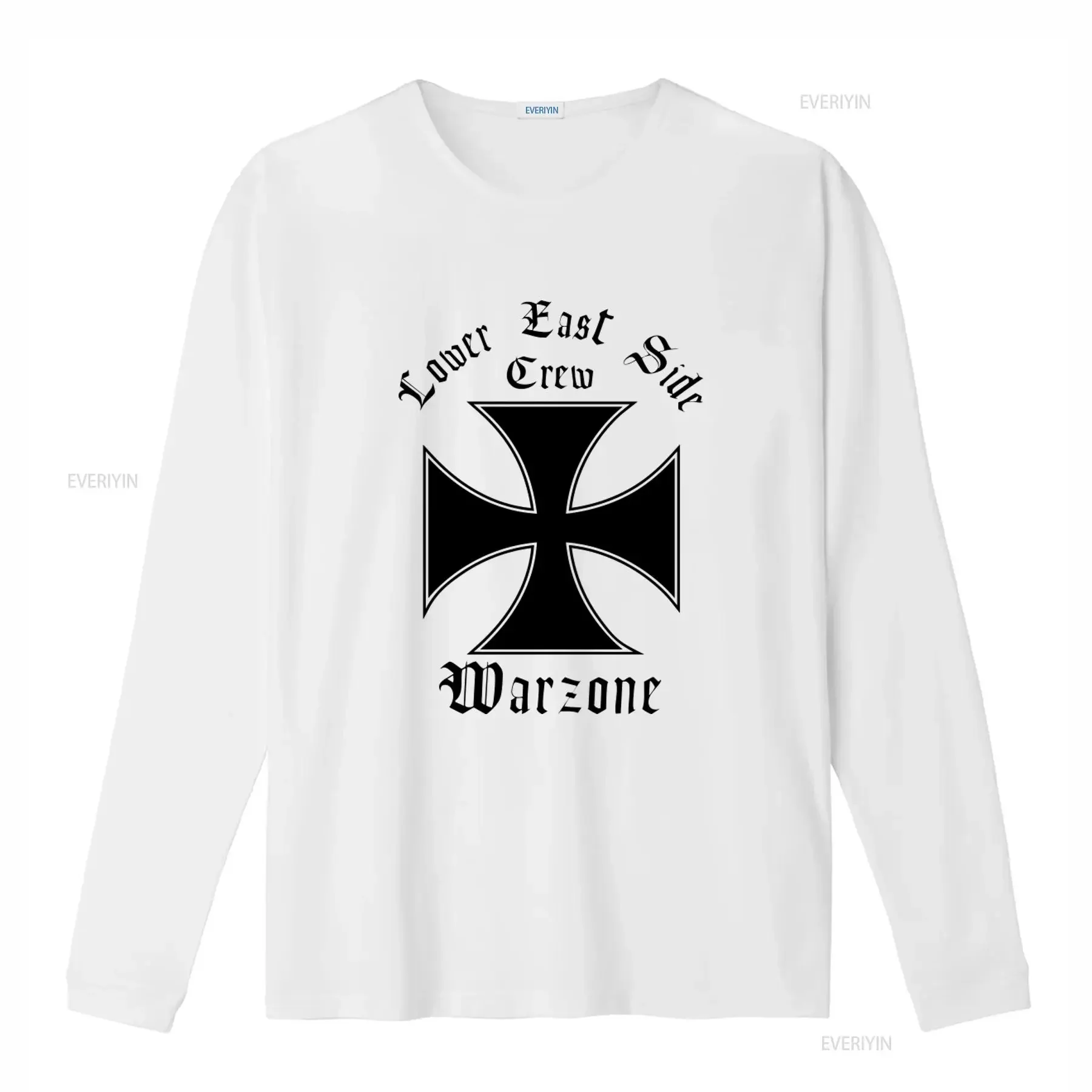 Vintage 90s Warzone Black Cross T Shirt Lower East Side Crew Design Fit Retro Streetwear Style vintage Washed streetwear homme