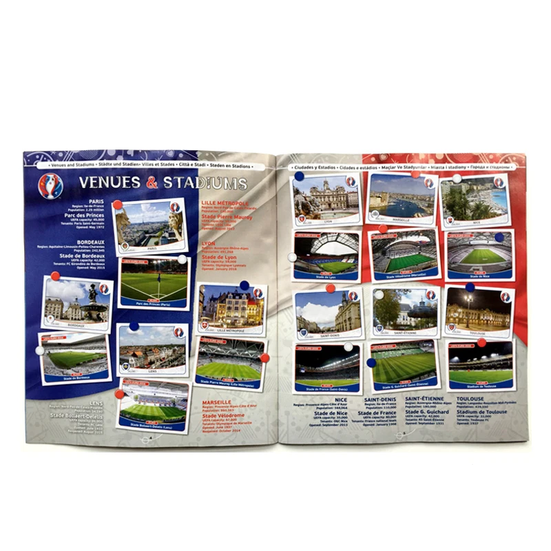 팬이니 2016 유로 홀로 스티커 앨범 공식 빈티지 축구 카드 축구 팬들이 좋아하는 수집품을 위한 향수를 불러일으키는 선물 상자