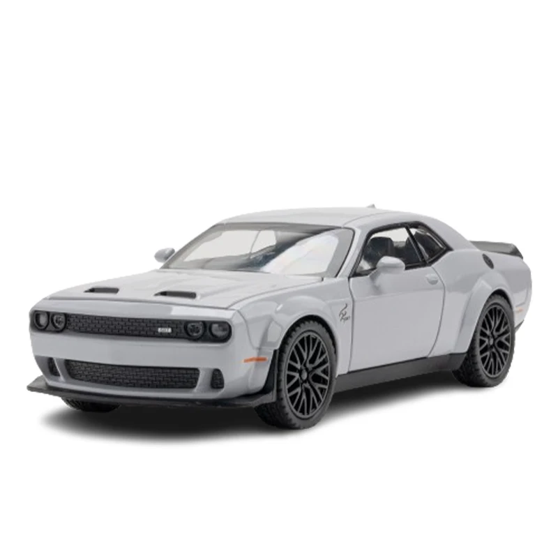 1: 32 Simulated Dodge Challenger Hell Cat Alloy Car Model Die Casting With Sound And Light Toy Car Children'S  Collection Gift