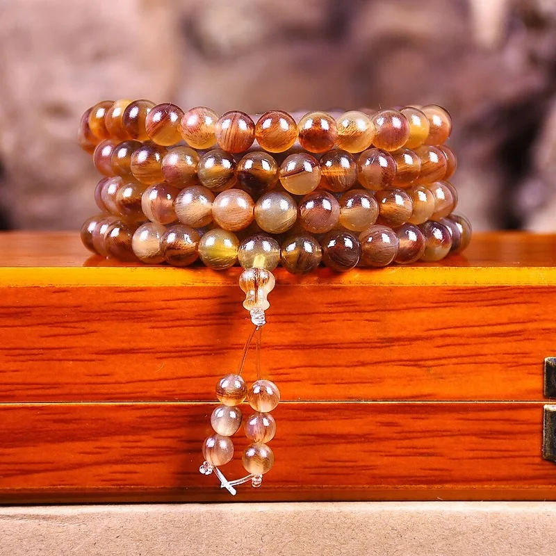 Authentic natural Tibetan goat horn craftsmanship, full of fine grain patterns, Buddhist prayer beads bracelet, new ethnic