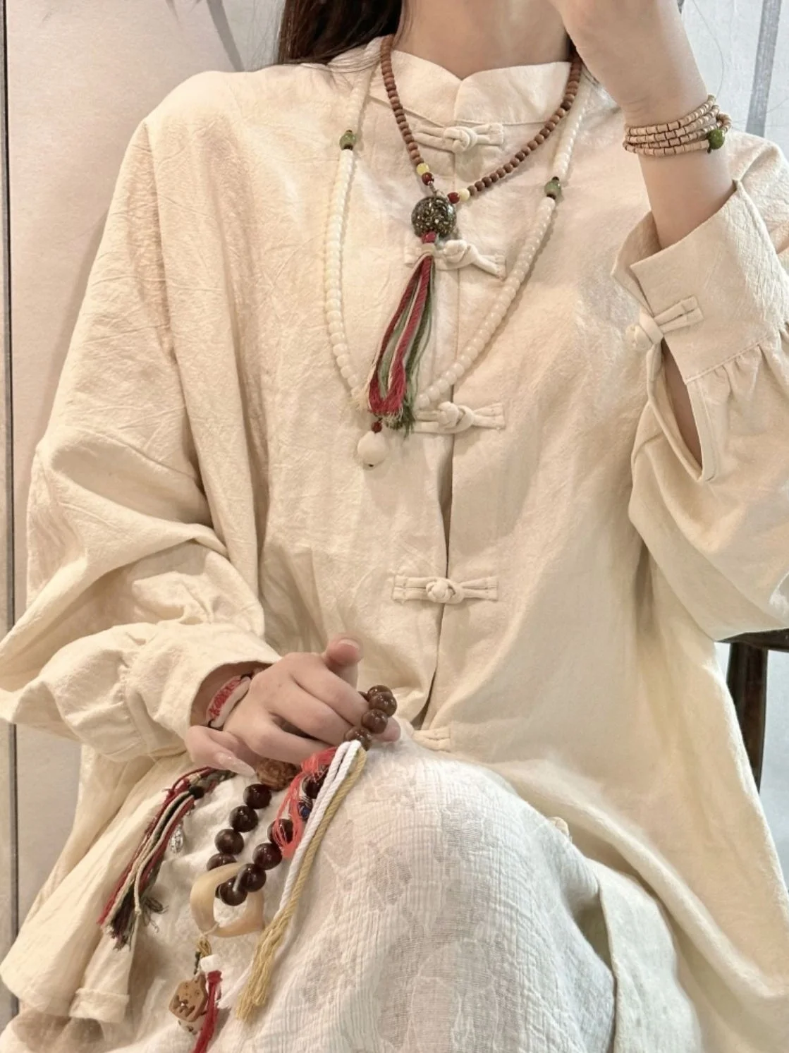 

Новый летний женский хлопково-льняной костюм Zen Sle с верхом на пуговицах, свободный крой, повседневная одежда, однорядный, с несколькими пуговицами