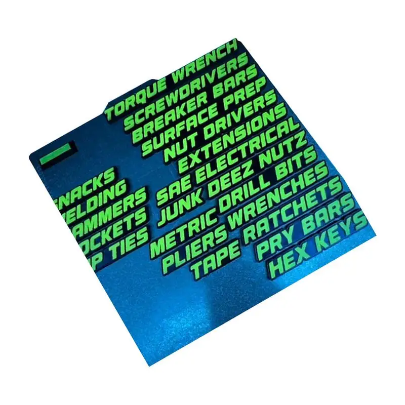 

Magnetic Tool Box Labels Reusable Tool Organization Stickers High Recognition Reusable 3D Toolbox Tags For Cabinet Shop