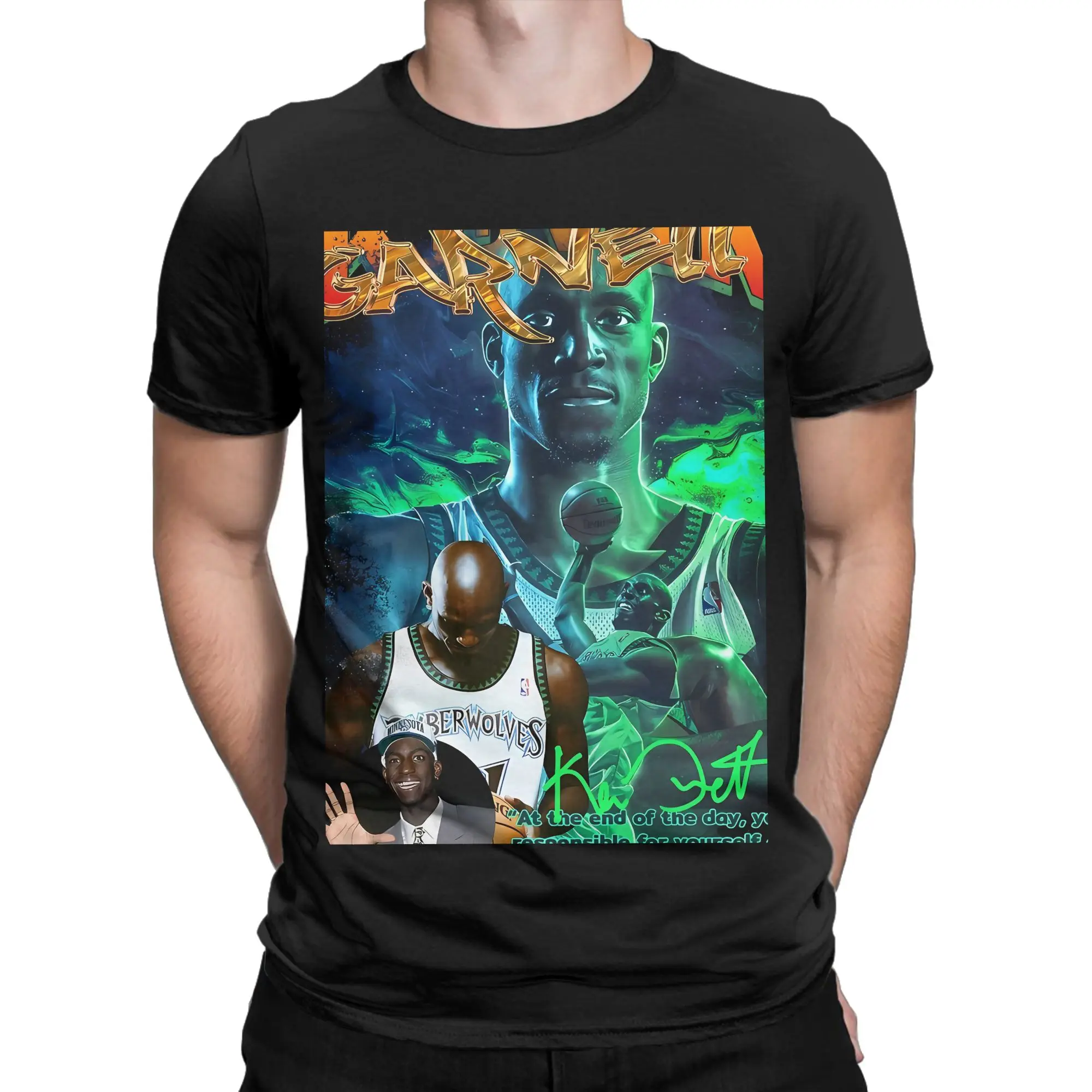 Camiseta divertida de algodón 100% de Kevin Garnett4, camisetas de Kevin Garnett para hombres