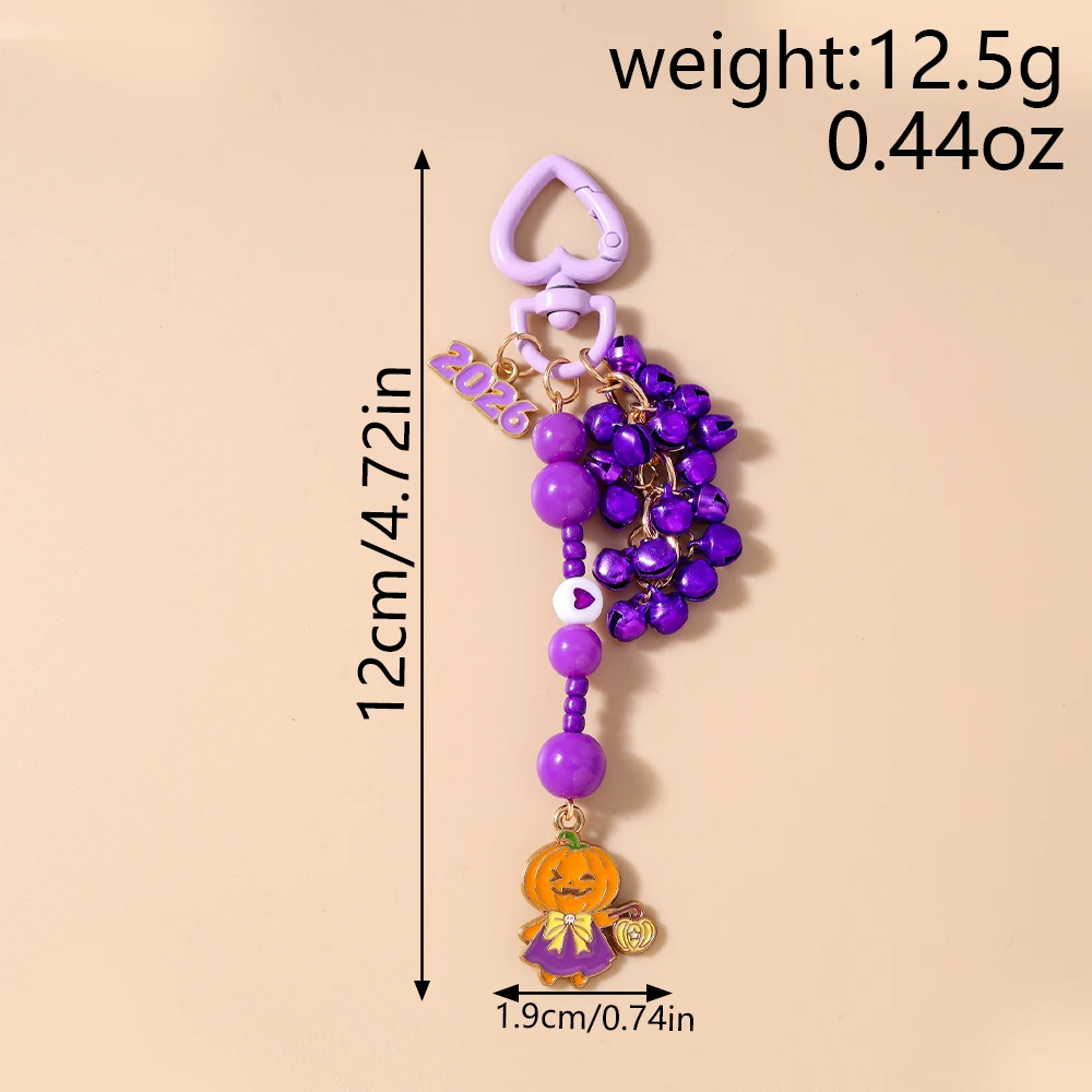 موضة المينا هالوين اليقطين المفاتيح أجراس صغيرة حلقات المفاتيح للنساء الفتيات حقيبة يد المعلقات DIY بها بنفسك مفتاح سلسلة هدية