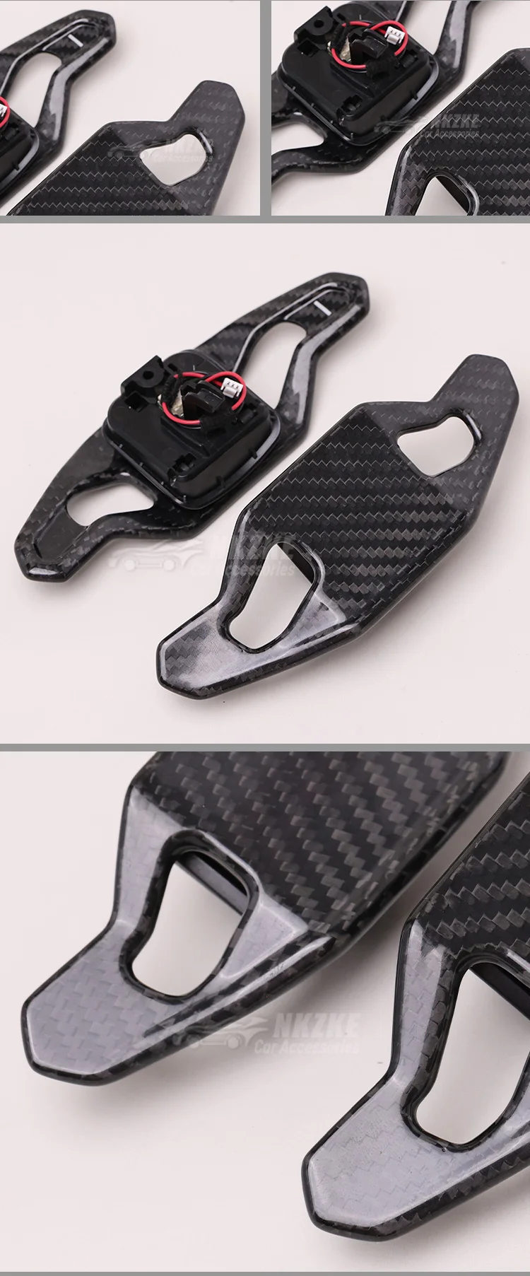 Lenkrad-Schaltwippen, geeignet für Audi A3 A4 A5 TT R8 Q5 Q7, sowohl Kunststoff- als auch Kohlefasermaterialien, Autozubehör – Detail 3