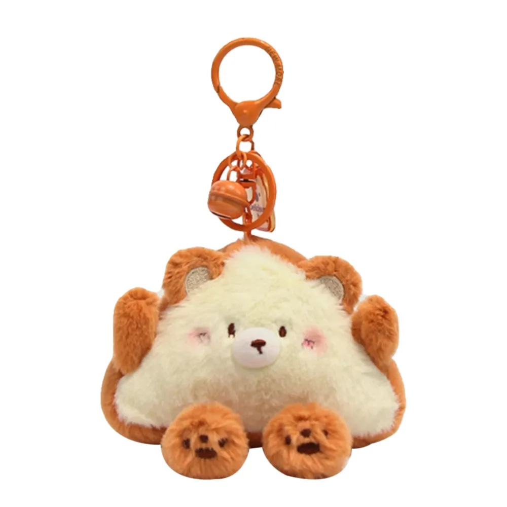 

Creative Cartoon Bear Plush Keychain Doll Bread Sandwich Toast Hairy Hanging Doll Gift Bag Ornament Keyring Pendants