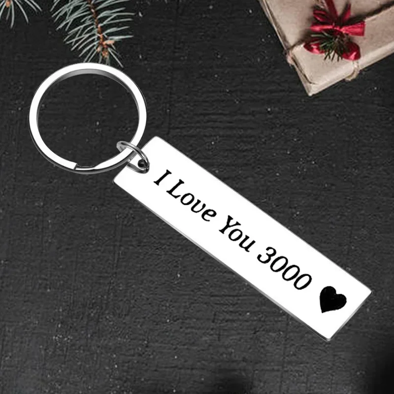 New Father Dad Gift Keychain Pendant I Love You 3000 Key Chains Keyrings Husband Boyfriend Birthday Anniversary Gift