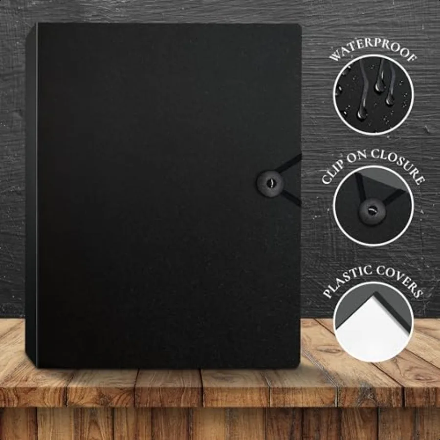 Protective Case Style Portfolio Art Portfolio with a Button Closure comes with 30 Transparent Sleeves and touch screen pen Port