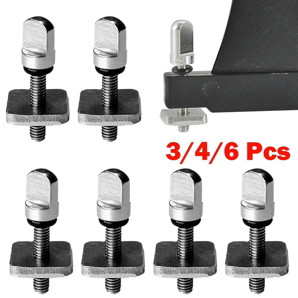 3/4/6pcs Stainless Steel Surfboard Fin Screw Surf Fin Bolts Longboard Sliding Fin Screws Single Fin Nails Replacing Screws