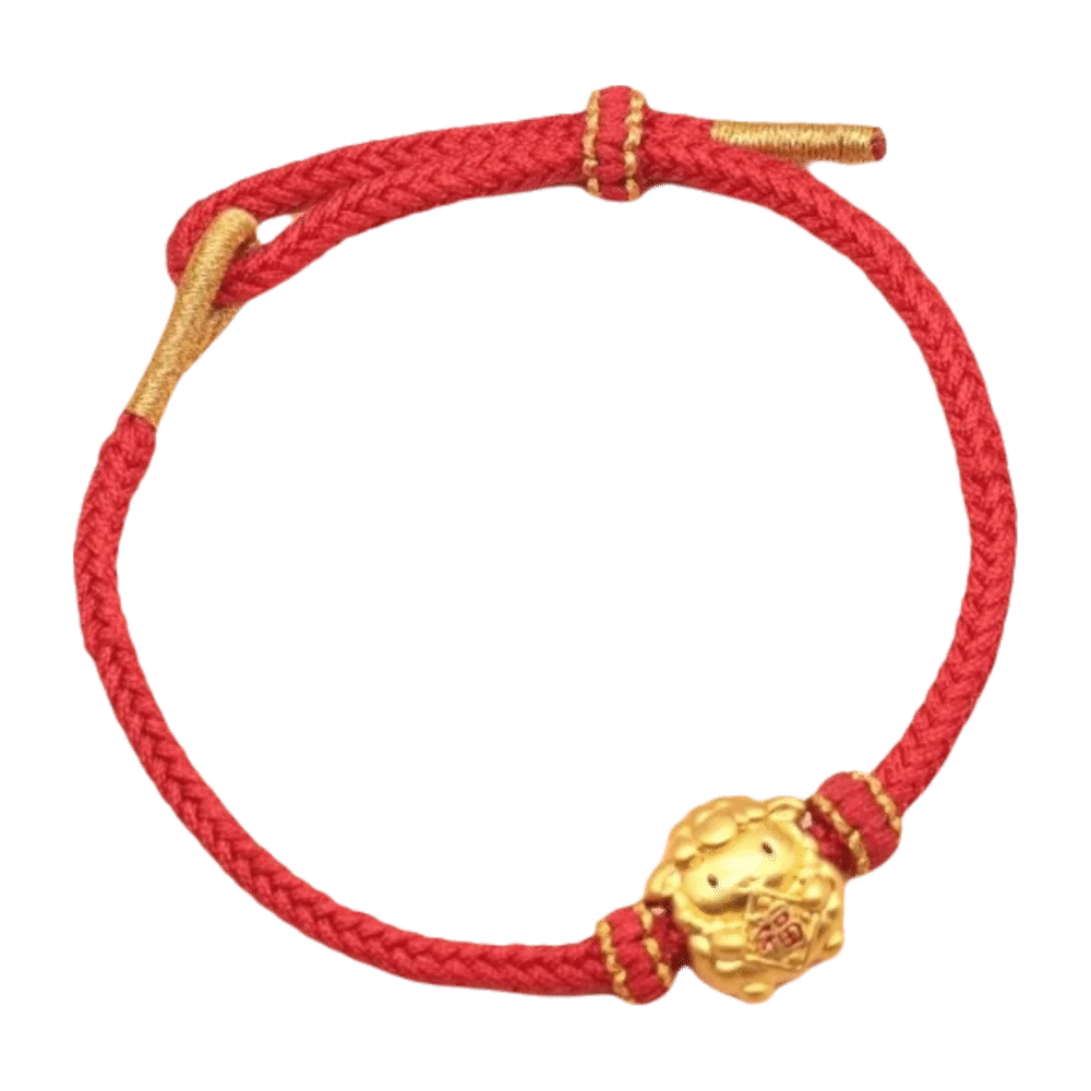 Chic Braided Zodiac Goat Bracelet Gold Plated Adjustable Red String Hand Chain Sliding Lightweight Lucky Bracelet Holiday