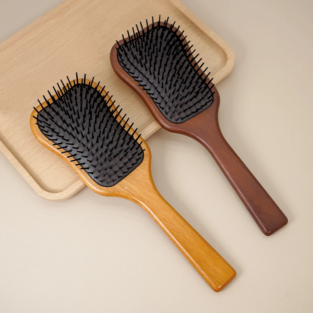 Wood Comb Professional Air Cushion Hair Loss Massage Brush Hairbrush Comb Scalp Hair Care Healthy Bamboo Comb Styling Tools