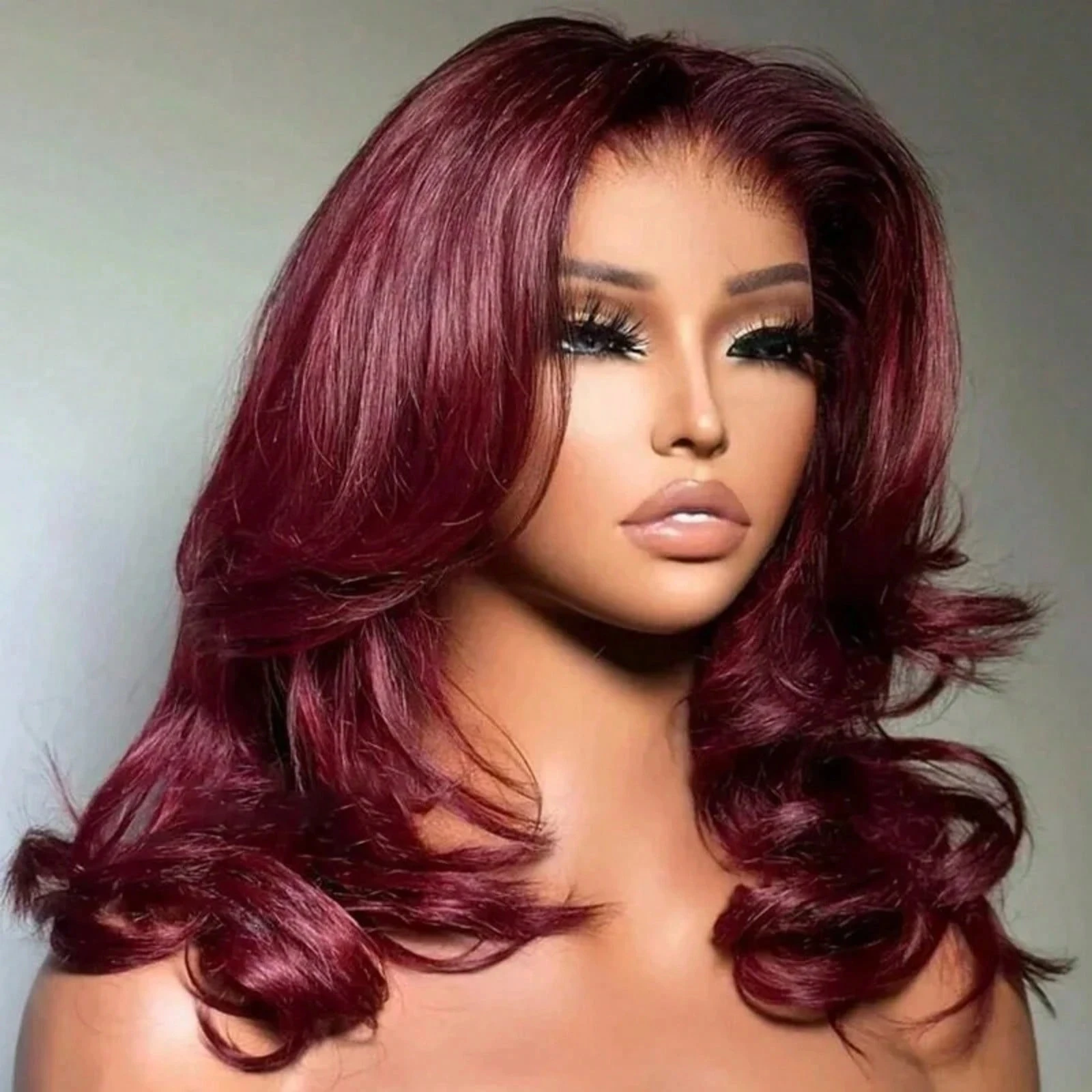 

99J Burgundy Body Wave 13x4 Lace Frontal Wigs Human Hair Wigs 250% Density Loose Wave Short Bob Wigs 99J Lace Wig For Women