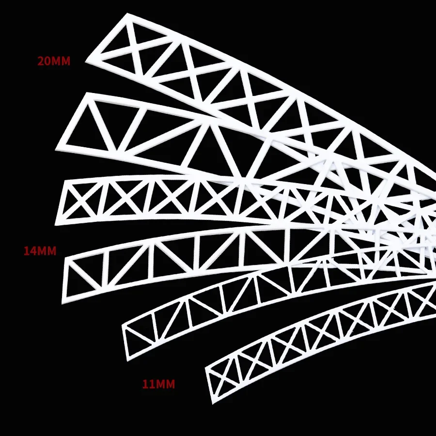 2pcs Miniature Building Model Material VX ABS Truss Bridge Steel Structure Bracket Road Train Model Scene Steel Beam for Diorama