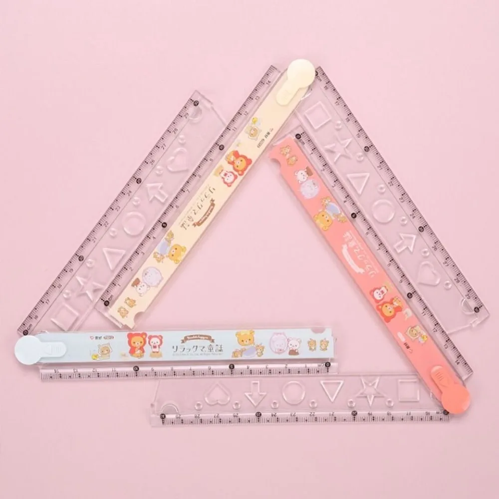 New 30cm Transparent Ruler New Multifunctional School Supplies Graduated Scale Measuring Tools Folding Grid Ruler