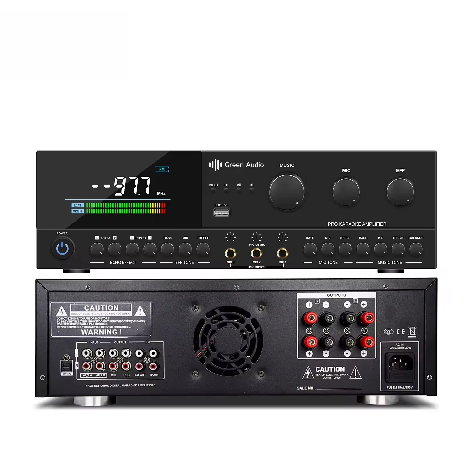 

GAP-EK6000 Professional Sound Amplifier Preamplifier Audio Power Karaoke Amplifier With USB BT Mp3