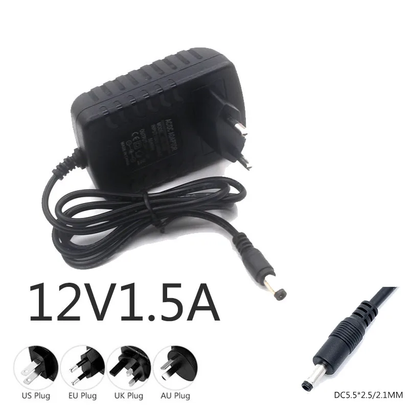 AC DC Power Supply Adapter, carregador de parede para WD Elements WDBAAU0020HBK WDBAAU0020HBK-01, 12V, 1.5A, 1500mA, alta qualidade