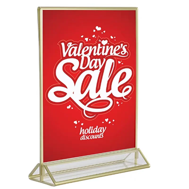 A5 Double Sided Acrylic Sign Holder Plastic Restaurants Table Menu Paper Holder Display Stands Photo Picture Poster Frames
