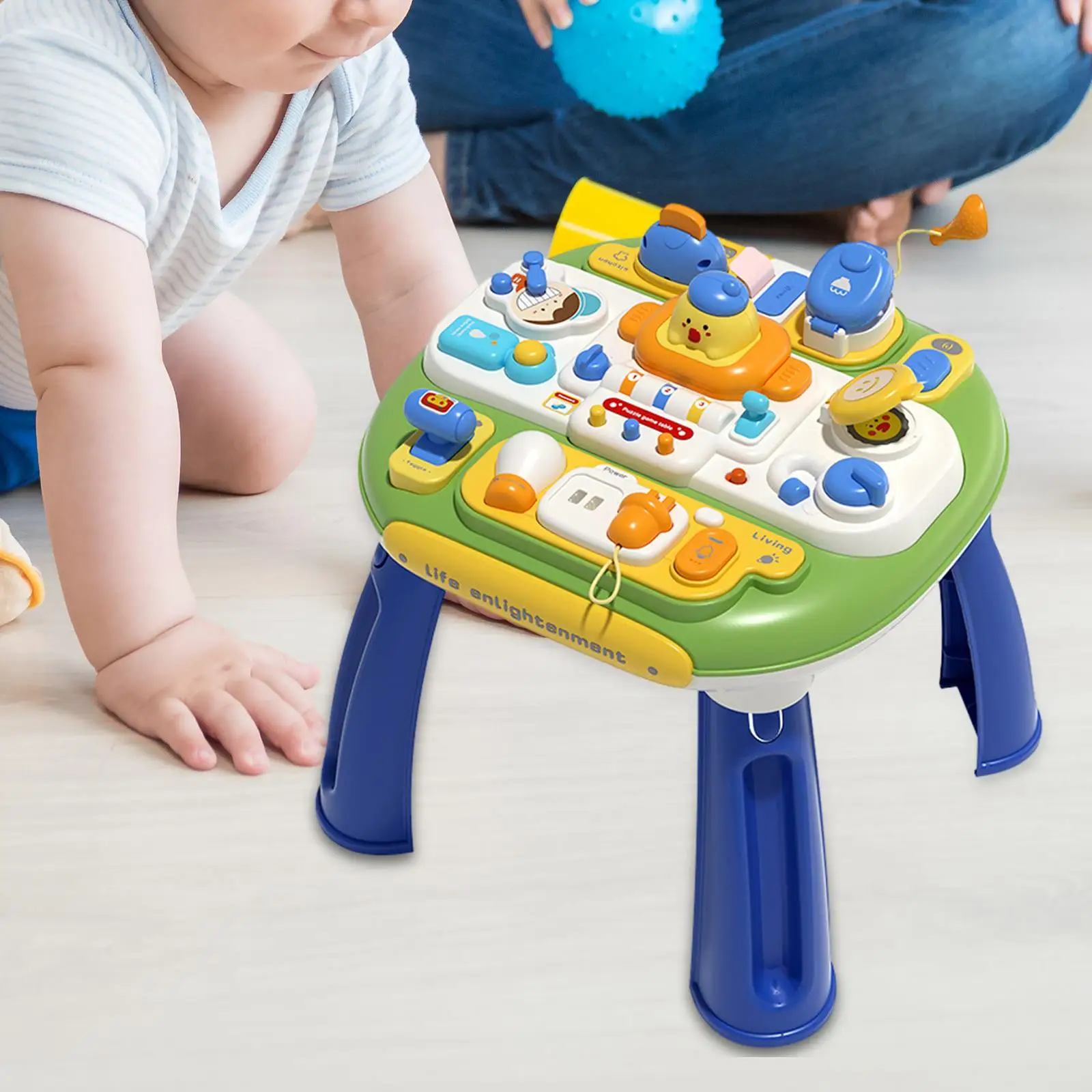 Table d'activité occupée pour bébé, jouet de table de jeu, compétences de base de la vie, cadeau de la Saint-Valentin