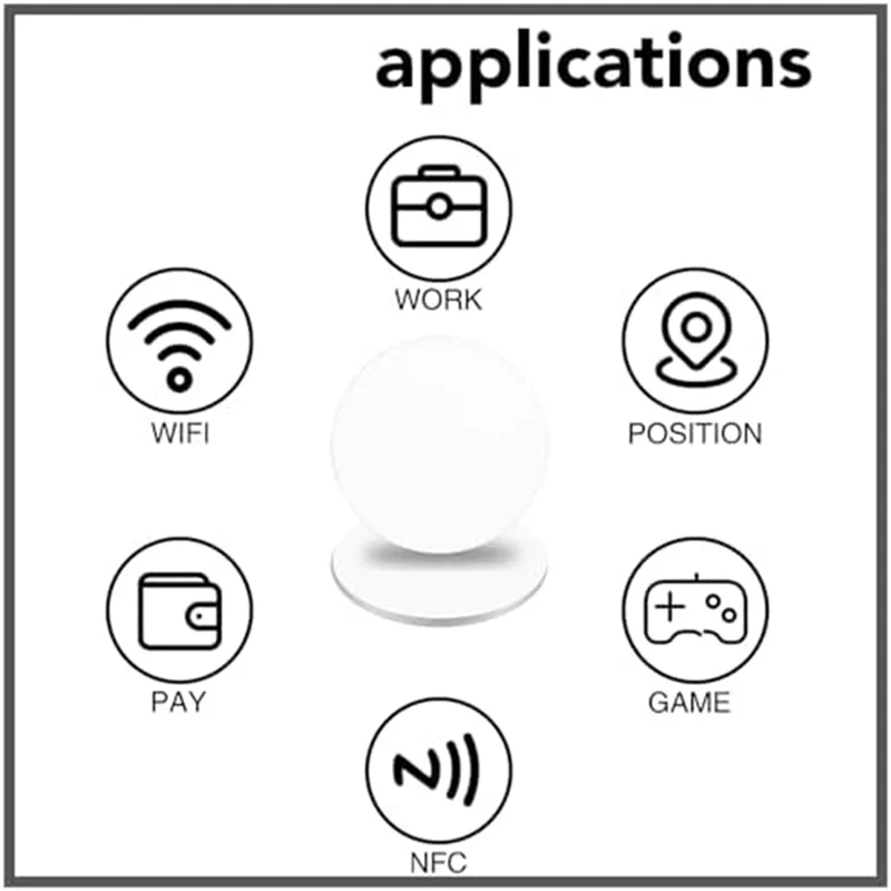 ABFN-60 шт. NFC Tagsntag 215 NFC-стикер, круглый NFC-тег, перезаписываемая карта NFC, липкая задняя часть, устройство для сотового телефона с поддержкой NFC, легко