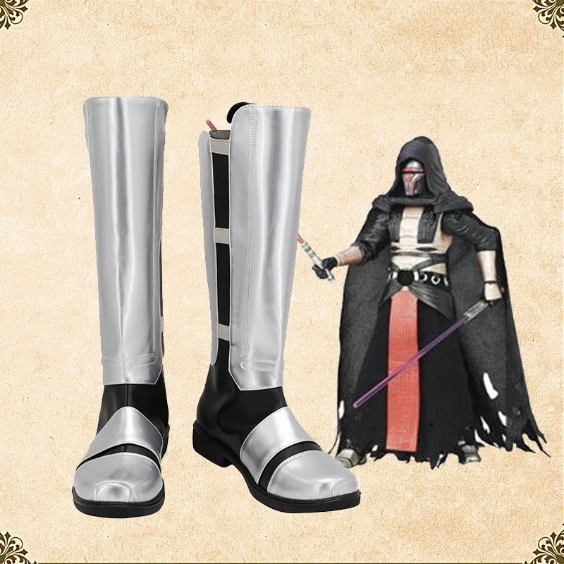 

Cosplay Shoes Star Darth Revan Wars Silver Boots Costume Halloween Party Outfit For Women Accessories