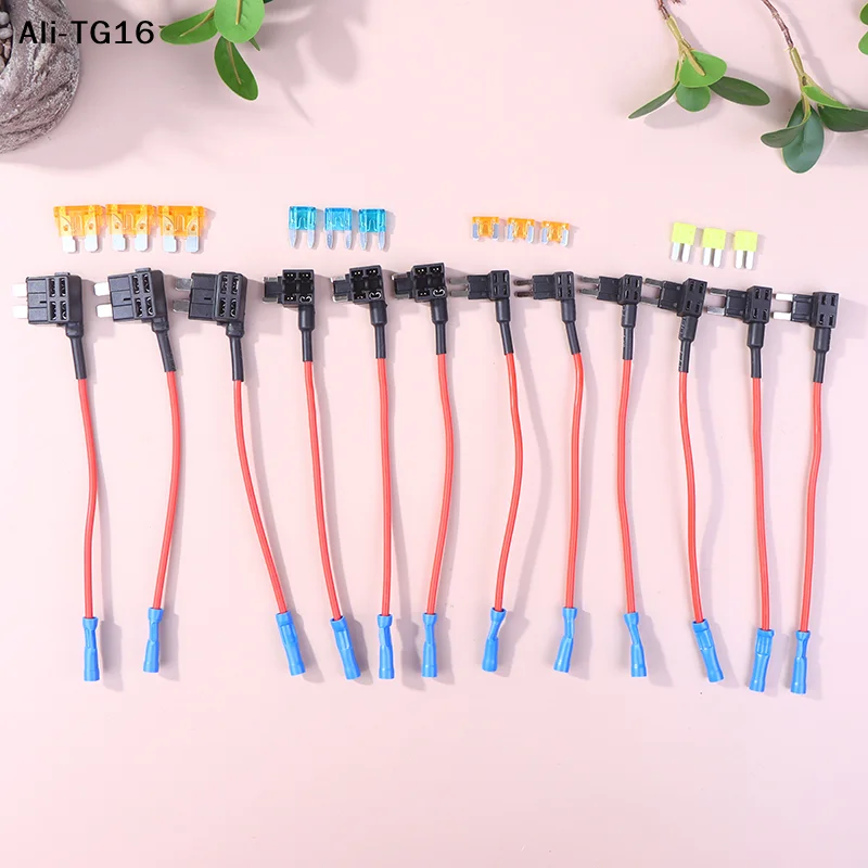 【A16h】12Pcs 4 Types 12V Additional Circuit Adapters And Fuse Set- Tap Car Fuse Holder With Micro2 Mini ATC ATS Thin Tap Adapter