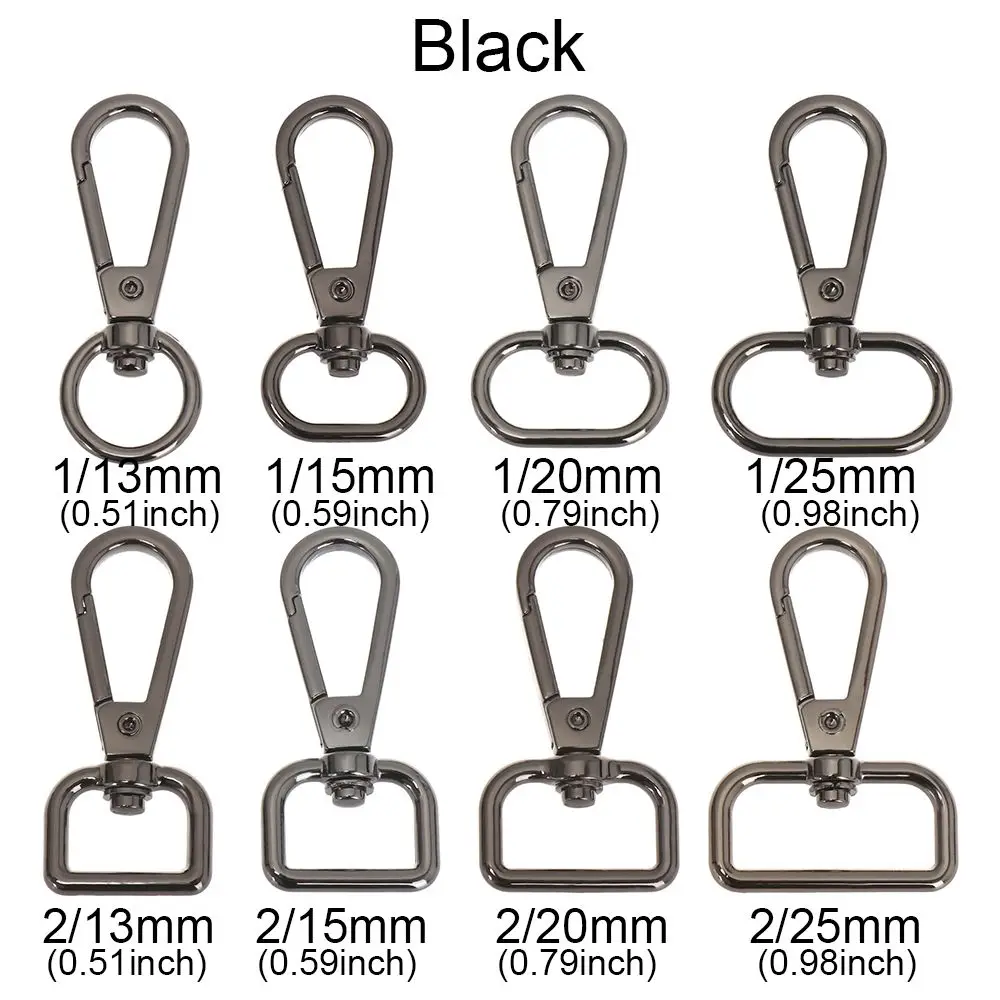 5PCS 13/15/20/25mm Metal Bags Strap Buckles Lobster Clasp Carabiner Snap Hook DIY KeyChain Bag Part Accessories