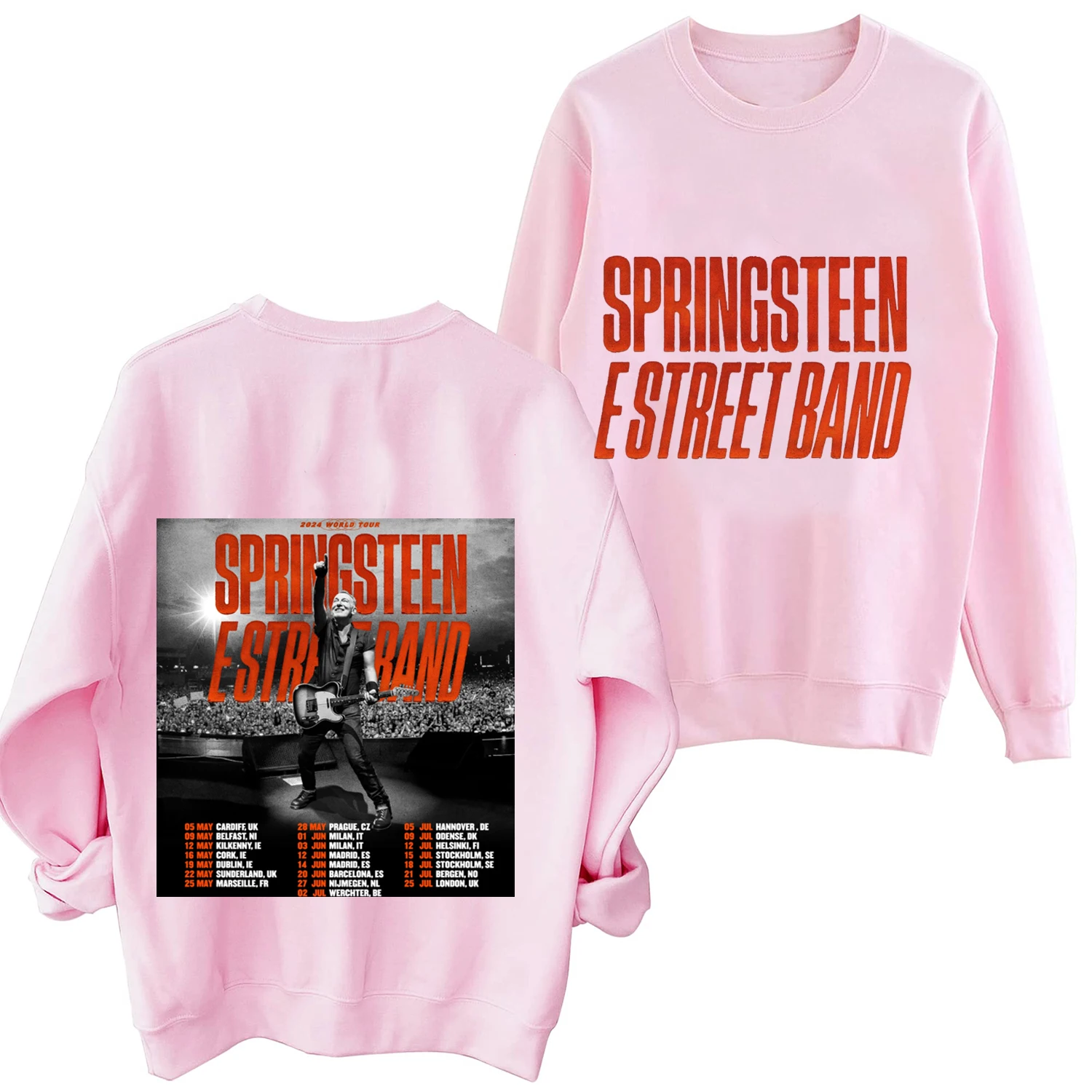 Bruce Springsteen and E Street O-Neck Hoodies de manga comprida, roupas de homem, Hoodies de mulher, primavera, outono, 2021