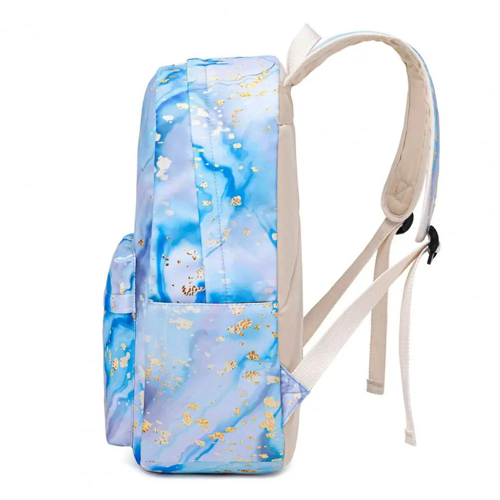 Back-to-school Backpack Set Waterproof School Bag Set with Lunch Bag Pencil Case Adjustable Shoulder Strap Printed Design Zipper