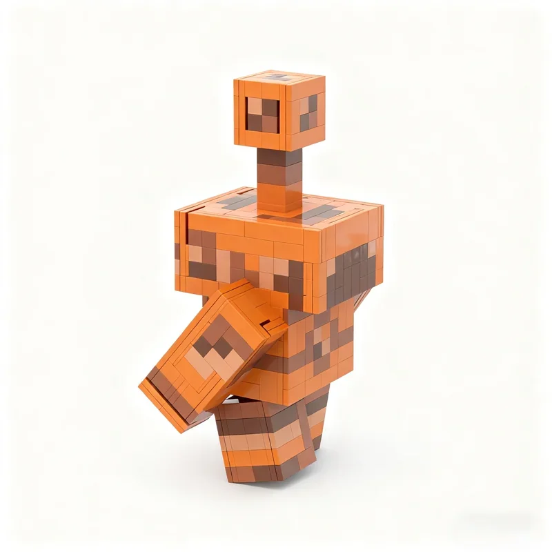 708pcs MOC Pixel Accurate Copper Golem Now Game Style World Model Toy Building Festival Gifts Blocks Construction DIY Idea - view 3
