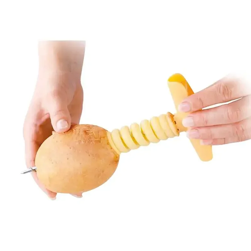 Sale Creative Potato Slicer Rotary Potato Tray Spiral Slicer Knife Handle Cut Potato Roll Kitchen Accessories Tools