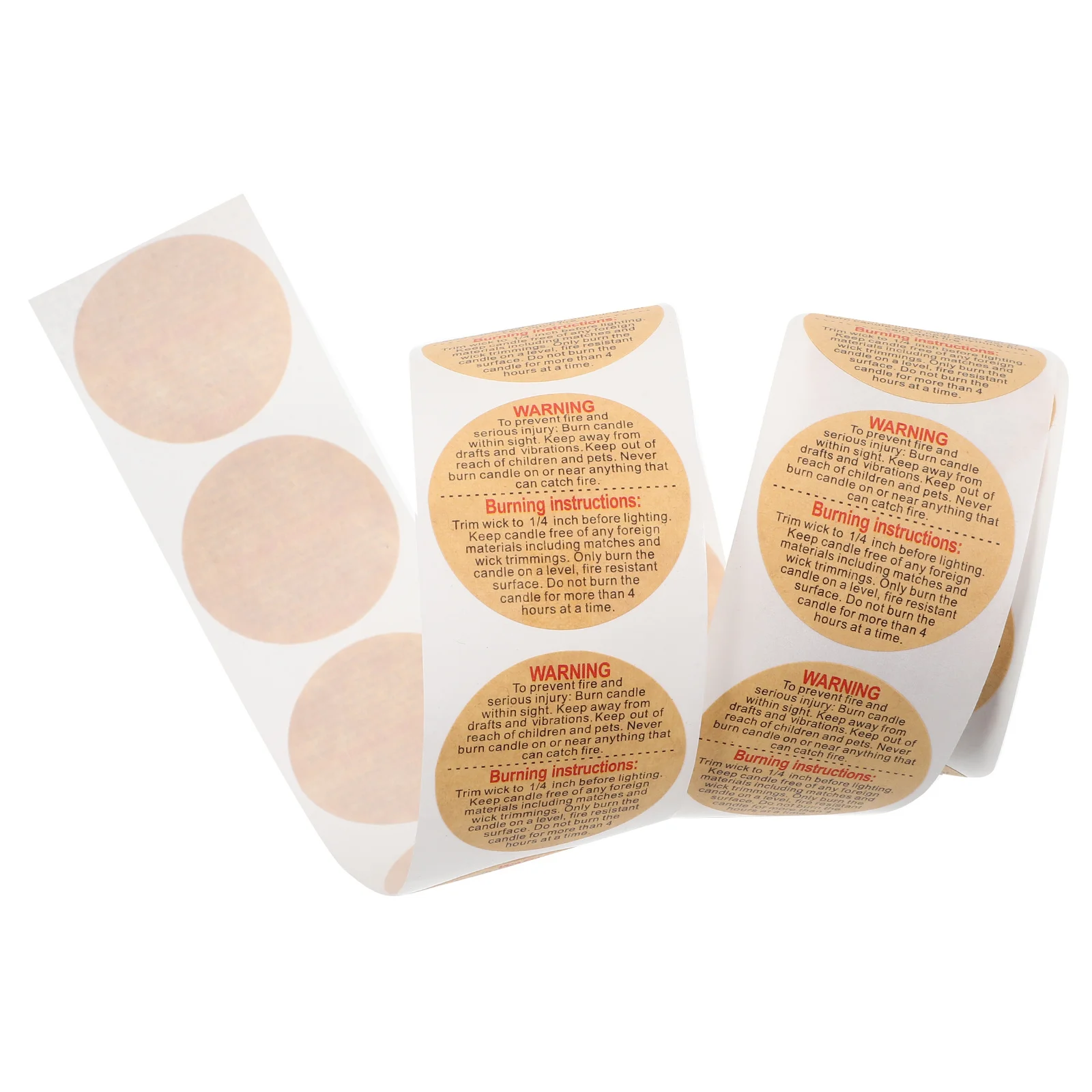

1 Roll Round Safety Stickers for Candles Waterproof Warning Labels Adhesive Jar Decal for Making Supplies Storage