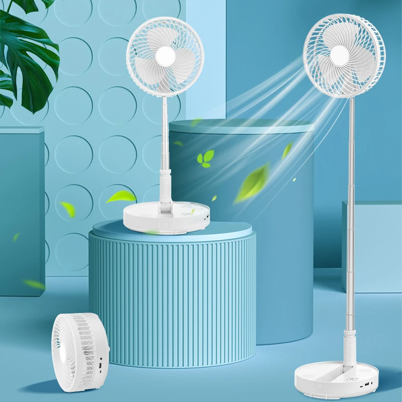 Desktop Silent Fan White Folding Telescopic Convenient Insert The U Disk Fan Usb Charging Fan 5w Speaker Speaker Fan