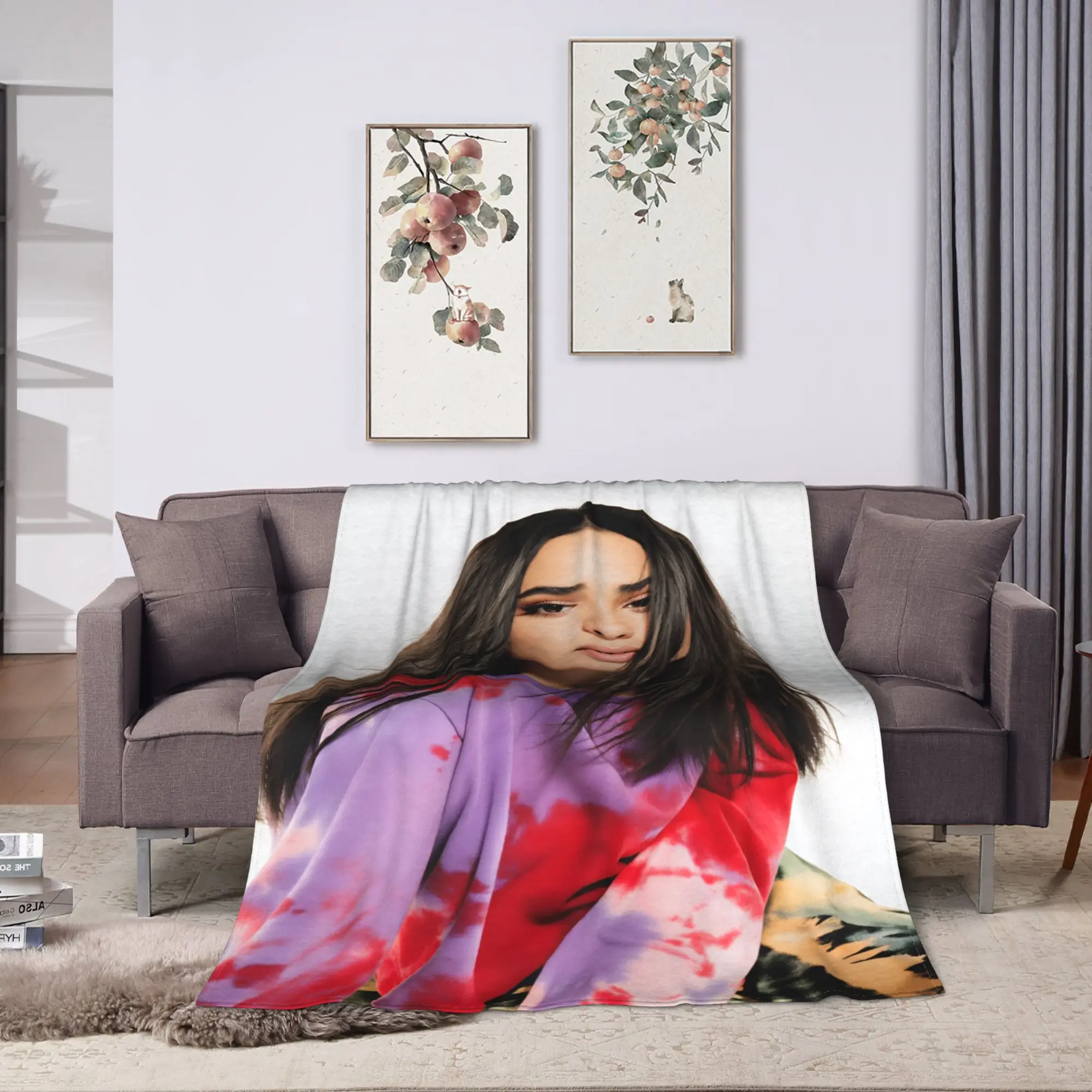 Actor Sofia Carson  Flannel Blanket Autumn  Warm Bedding Throws for Girls Boys Home Decor Funny Bedspread Sofa Bed Cover