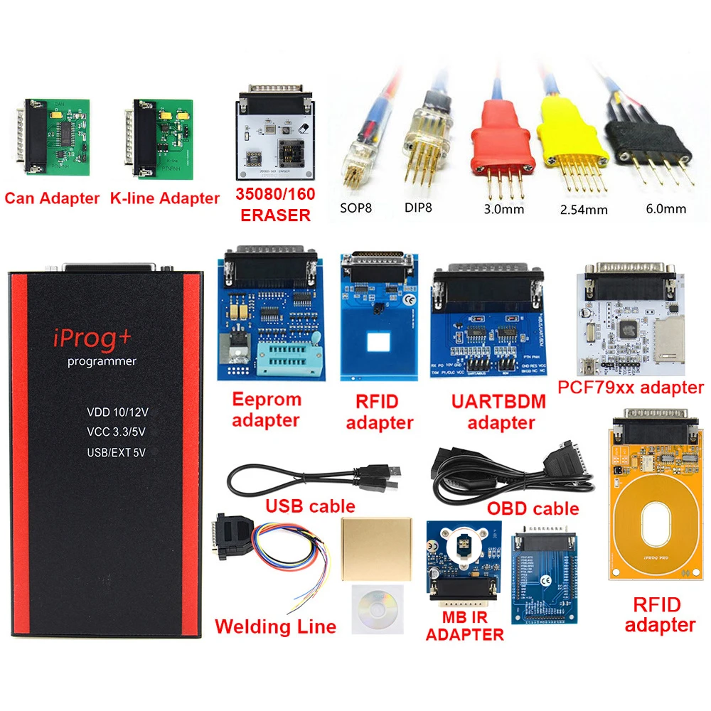 

IPROG+ Pro V87 V86 ECU Key Programmer Iprog Eeprom IMMO Airbg Reset Till 2019 Full Adapters PK DIGIPROG 3 Carprog Best Quality