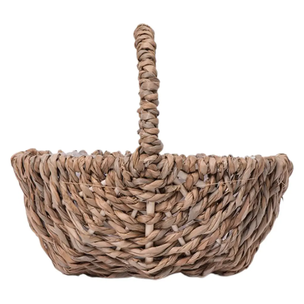 

1pcs Flower Woven Hand-Held Decorative Wedding Basket For Garden Party Favors Portable Dried Flower Holder Storage Basket