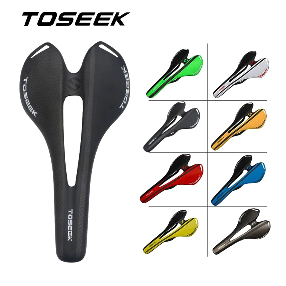 

TOSEEK Сверхлегкое карбоновое седло 105 г, дорожное сиденье для горного велосипеда, подушки для горного велосипеда, детали, рельс 7*9 мм, 8 цветов, 270*143 мм