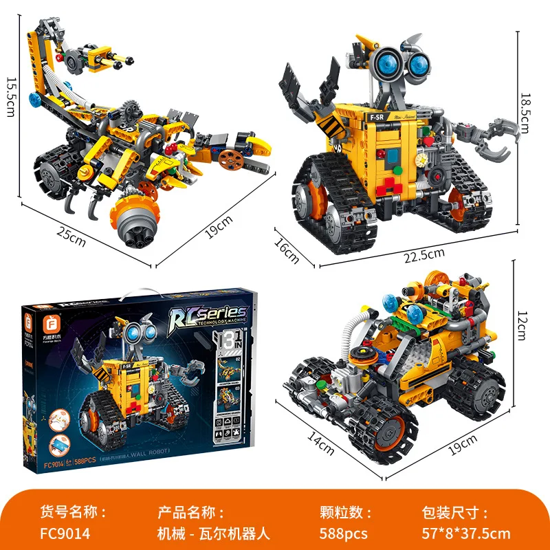 NEW 3in1 Robot Motorized High-tech APP RC Robot Motor Power Functions DIY Educational Building Block Model For Children Toy Gift