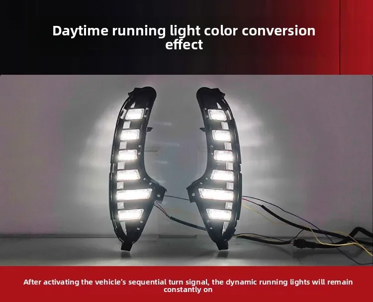 For MG MG7 2023 2024 Car Led Daytime Running Lights Front Fog Lamp Modification Dynamic Turn Signal Driving Decorative Lights detail image 8