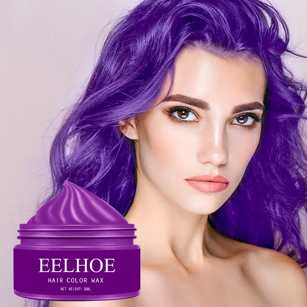 Temporary Hair Dye Cream 30ml Portable Easy Dyeing Hair Color Wax Purple Grey Black White Disposable Hair Dyes Styling Tools