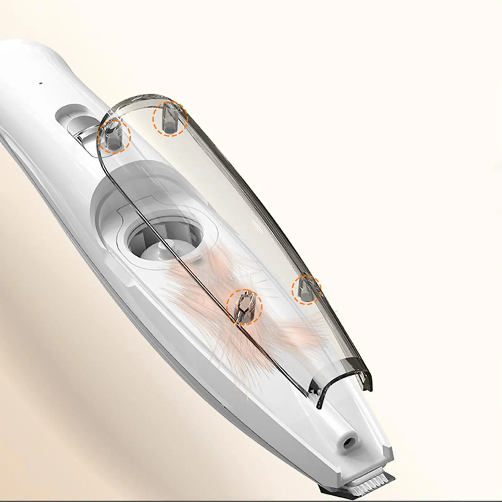 Rechargeable Pet Hair Cutter for Dogs Cats Quiet Electric Trimmer with Suction Function and LED Light