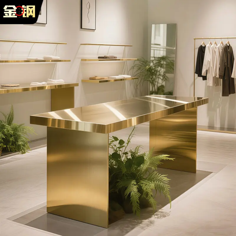 Clothing Store Nakajima Display Table Stainless Steel Titanium Flower Shop Shopping Mall Shoe and Bag Decoration Ornament